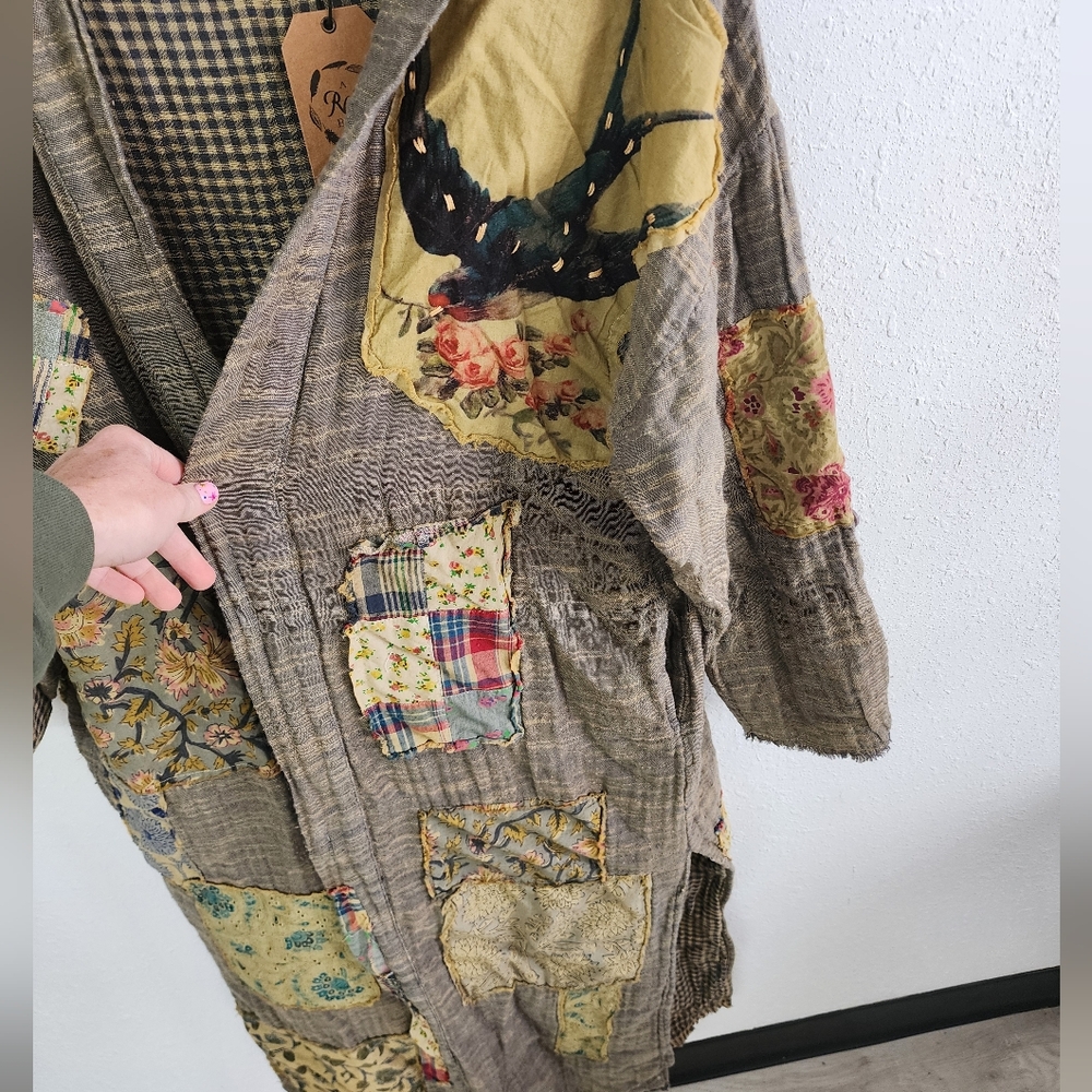 A Rare Bird NWT Flyaway Duster Patchwork One Size… - image 7